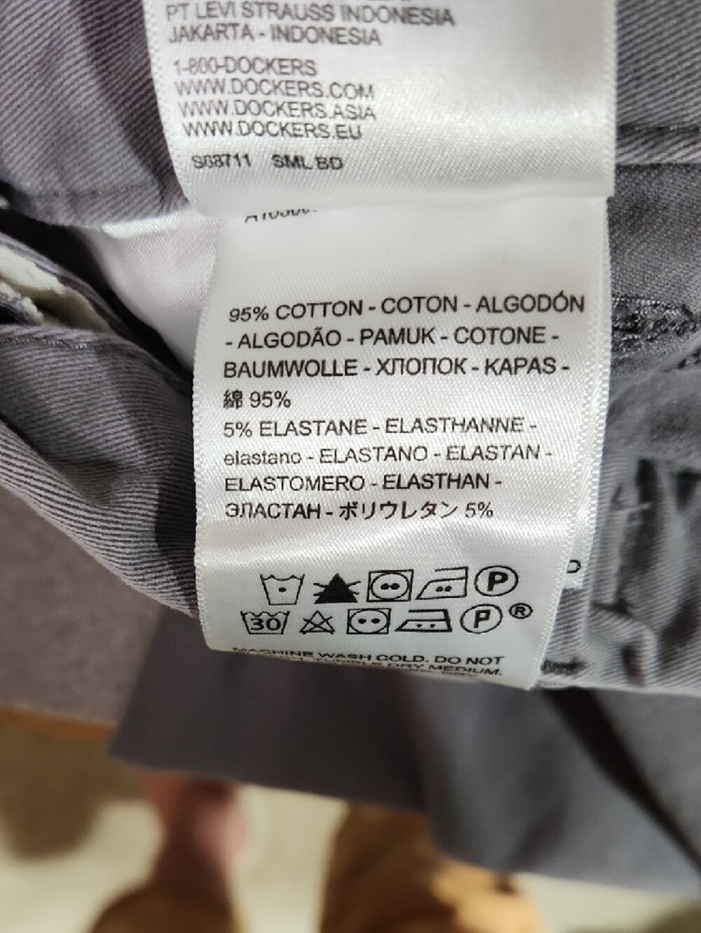 2 Pair Dockers Men's Chinos Light Gray Charcoal 34W 32L Cotton Pants - Picture 6 of 12